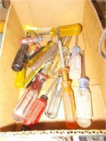 Box of Screw Drivers w/(2) Long Handled Drivers,