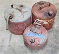 3pc Vintage Galvanized Gas Cans
