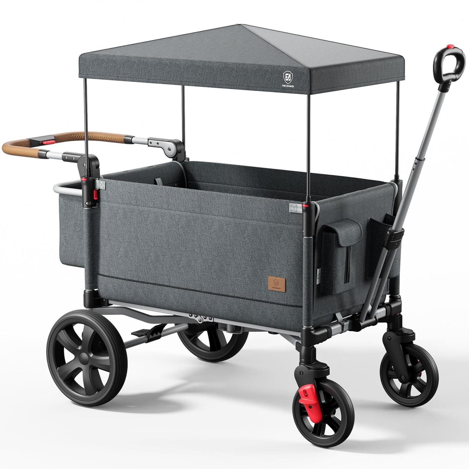 EVER ADVANCED Side-unzip Wagon Stroller for 2 Kid