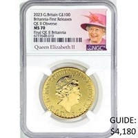 2023 Queen 1 oz Gold Britannia NGC MS70