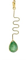Emerald and 18ct yellow gold pendant