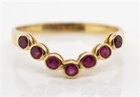 Ruby and 14ct yellow gold wedding band