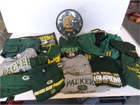 Lot of Misc. Packers Apparel & Clock - Large to
