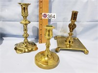 (3) BRASS CANDLESTICKS