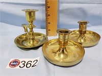 (3) BRASS CANDLESTICKS