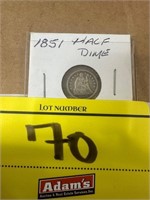 1851 SITTING HALF DIME