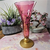 Vintage Cranberry Hand Blown Vase