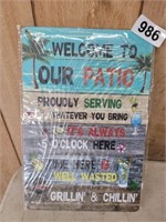 METAL PATIO SIGN