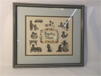 Framed Embrodery - 12"T x 13.5"W