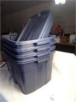 (4) Rubber Maid Totes w/ Lids - 30"x19"x16"