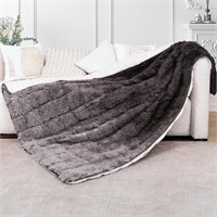 yescool Faux Fur Weighted Blanket 60"x80" 15lbs,Fu