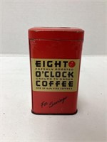 Eight O'Clock Coffee Metal Coin Bank