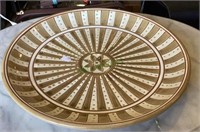 14 1/2 inch ceramic turned lip platter -mosaic