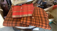 Vintage wool throw blankets - lot of three
