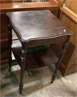 Antique two level accent table measures 27x17x17