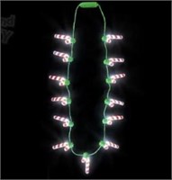 12 Light-Up Candy Cane Necklace 25"