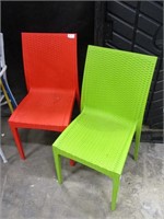 Red & Green Wicker Chairs