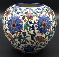 Vintage Hand Painted Greek Pottery Vase, Signed