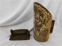 Vintage animal feed scoop - concrete edger