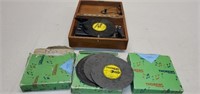 Vintage Wooden Music Box & Thorens Music Discs