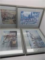 4 framed RH Nicholson prints 21" x 17"