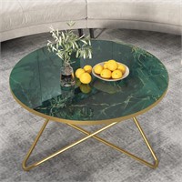 --HLR Round Coffee Table with Green Top