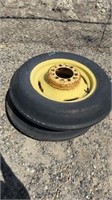 2- 6.00 - 16 Single Rib Tire on Off Set JD Rims