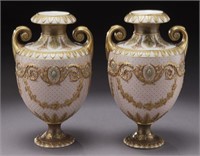 Pr. Wedgwood two-handled vases,