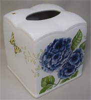 Lenox China Blue Floral Garden Tissue Box Cover