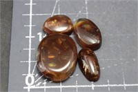 Cabochons, Grade A, Fire Agate, Freeform, 4 Pieces