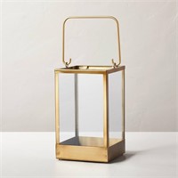 Small 10  Square Metal   Glass Pillar Candle