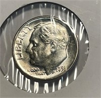 1956 d GEM BU Roosevelt Dime