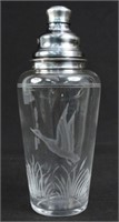 Hawkes Crystal & Sterling Silver Cocktail Shaker