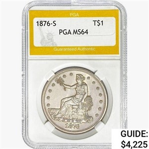 1876-S Silver Trade Dollar PGA MS64