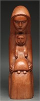 Olive Wood Mother and Child Sculpture