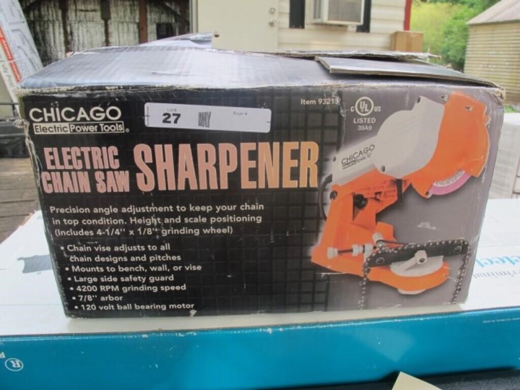 ELECTRIC CHICAGO CHAIN SAW SHARPENER  IN BOX