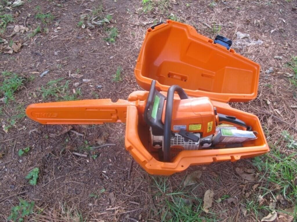 STILL CHAIN SAW IN CASE,  18 INCH,  NOT TESTED,