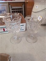 2 Fostoria clear goblets vintage glassware