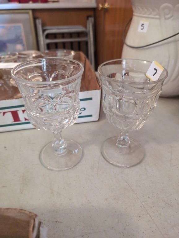 2 Fostoria clear goblets vintage glassware