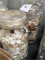(3) Canning Jars with Recovered Buttons