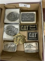 8 belt buckles (mostly CAT)