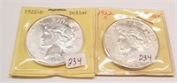 1922-D, S Silver Dollars AU-BU