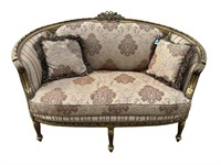 ROUNDED FRENCH GOLD LOVESEAT