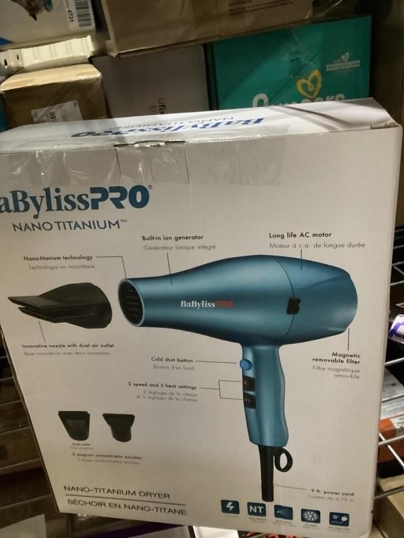 BaBylissPRO Nano-Titanium High Power Hairdryer, 1