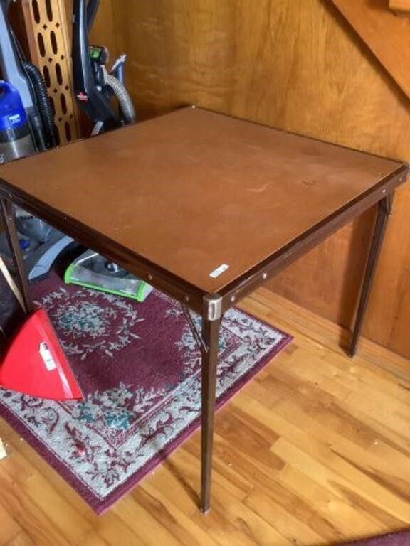 Folding card table