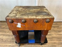 Antique Farmhouse Butcher Block Table