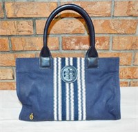 Navy blue/white Tory Burch purse/tote. Small