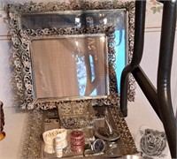 Silver Plate, Mirrored Tray, Picture Frames