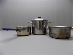 3 Stainless Steel Pots