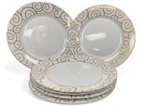 PIER  1 Gold Swirl Dinner Plates